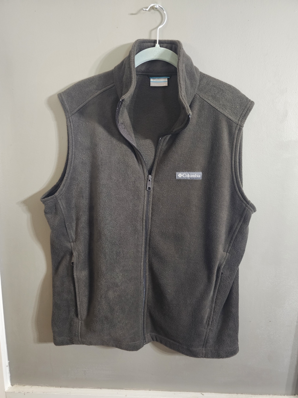 Columbia Men's Olive Brown Fleece Vest Zip-Up